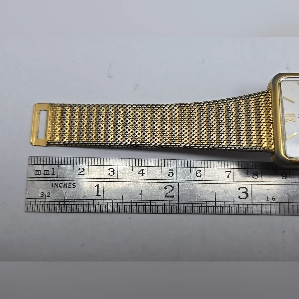 Rare Vintage Mens Jules Jurgensen 4154 Watch 29mm Gold Tone Square New Battery